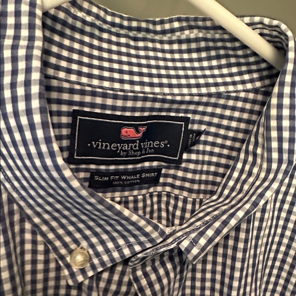 Vineyard Vines Navy Checkered Button Down Shirt